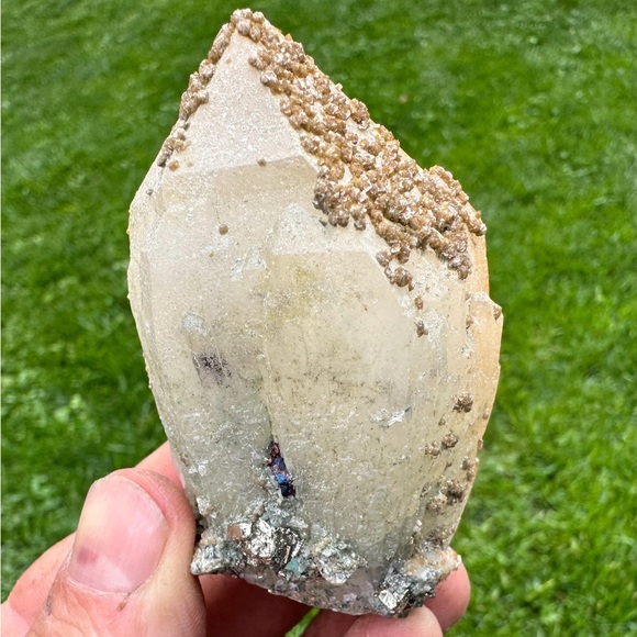 .37 lb approx Quartz w/ Dolomite and Pyrite Cover Djurkovo mine, Laki, Bulgaria - Picture 5 of 7